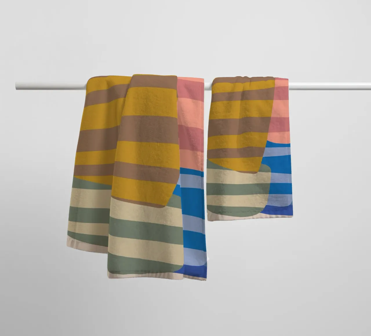Stripe pattern layering towel by Little Dean