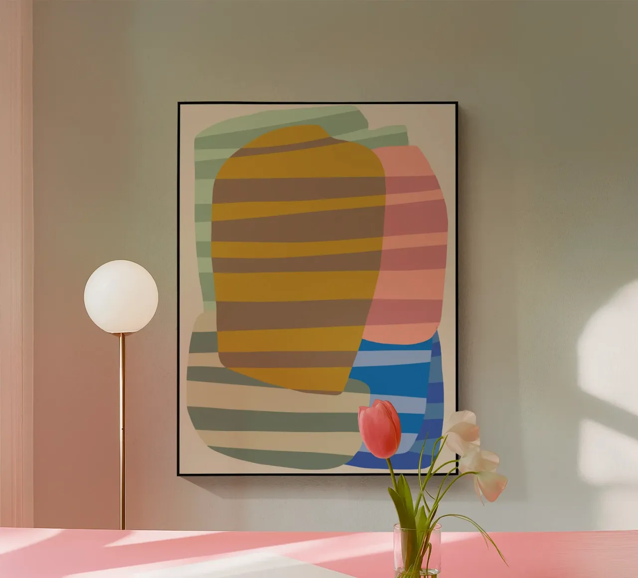 Stripe pattern layering acrylic glass by Little Dean