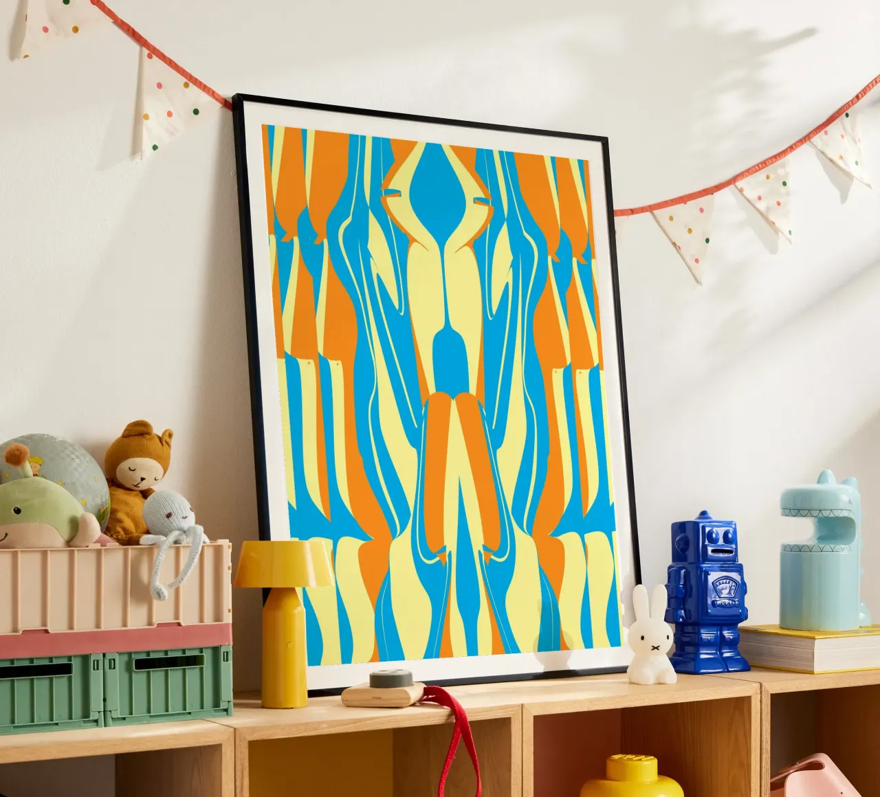 Bizarre Pattern 05 poster with aluminum frame by Little Dean