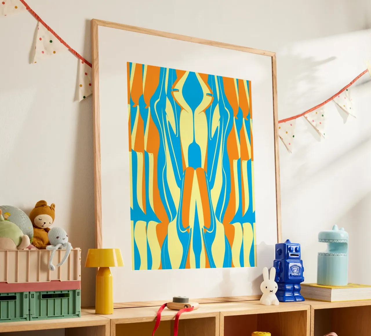 Bizarre Pattern 05 poster with aluminum frame by Little Dean