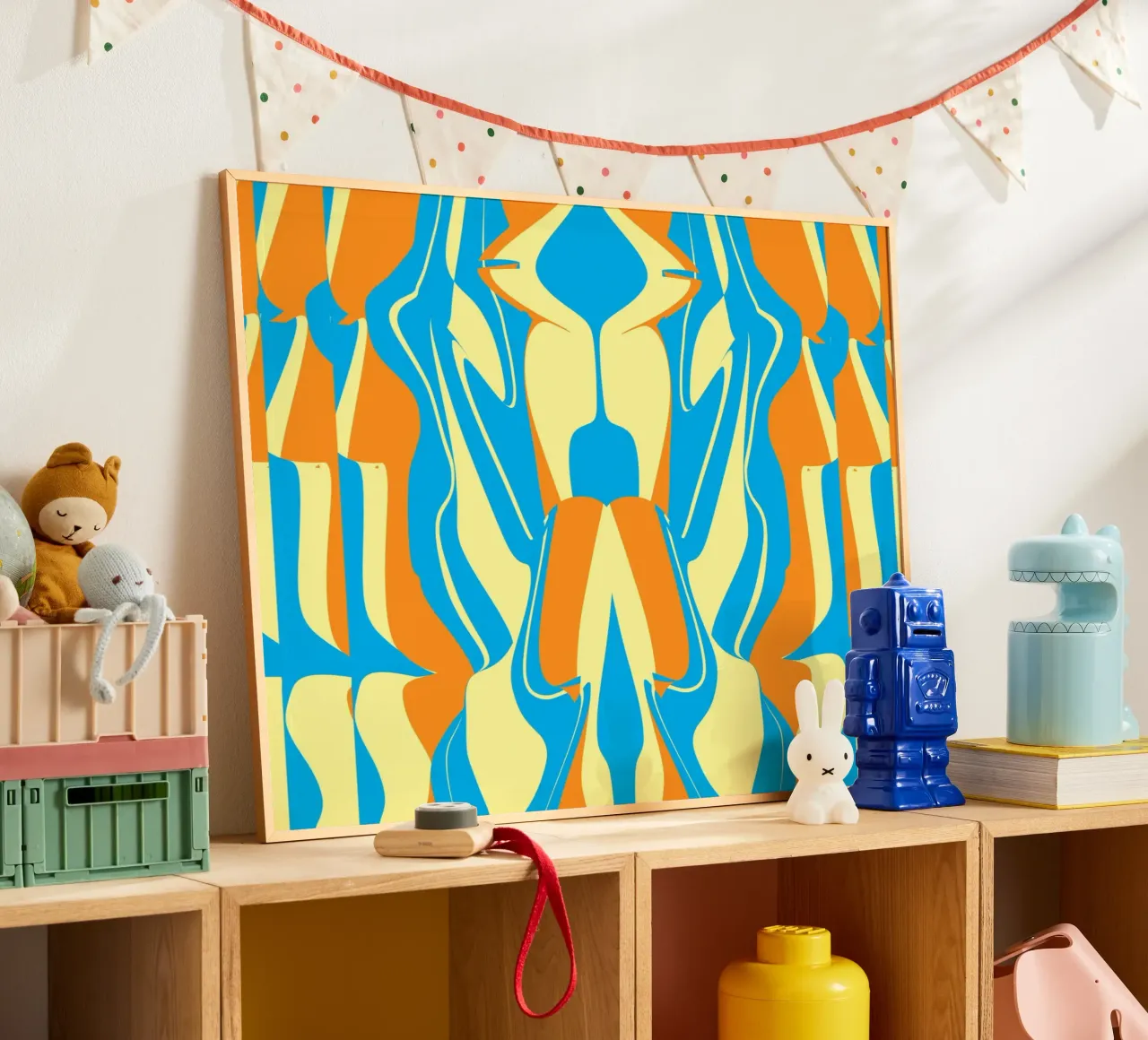 Bizarre Pattern 05 poster with aluminum frame by Little Dean