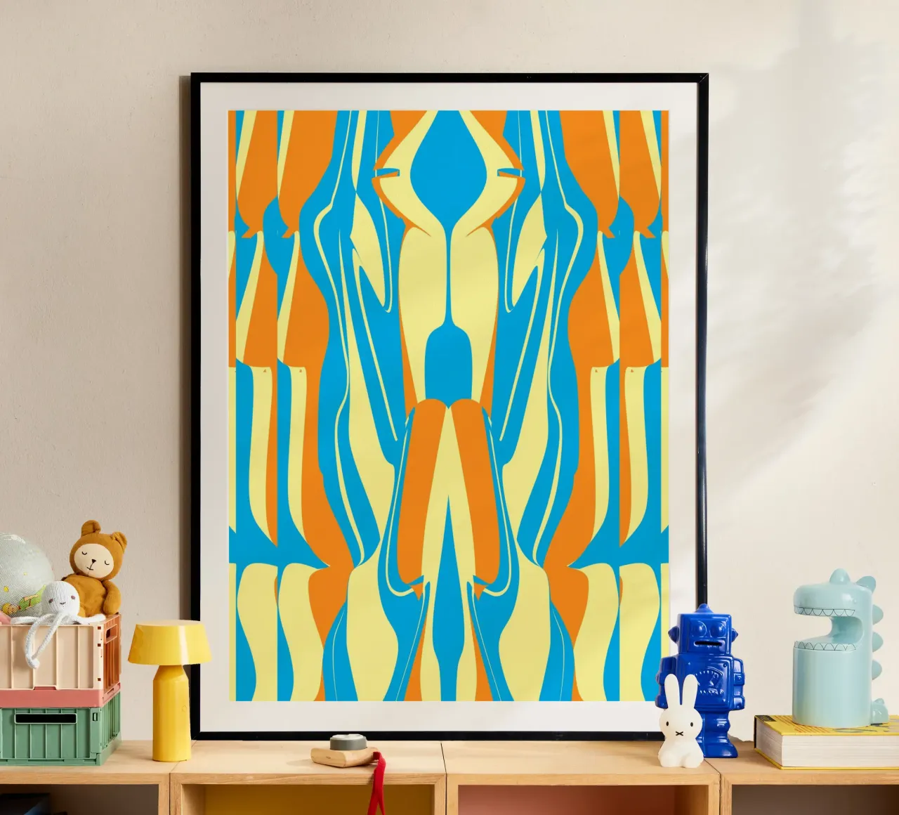 Bizarre Pattern 05 poster with aluminum frame by Little Dean
