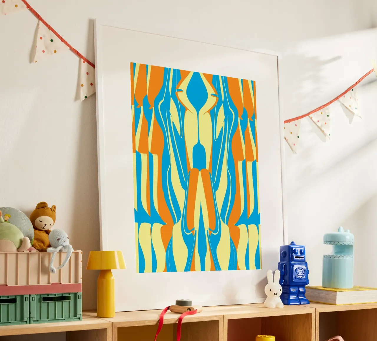 Bizarre Pattern 05 poster with aluminum frame by Little Dean