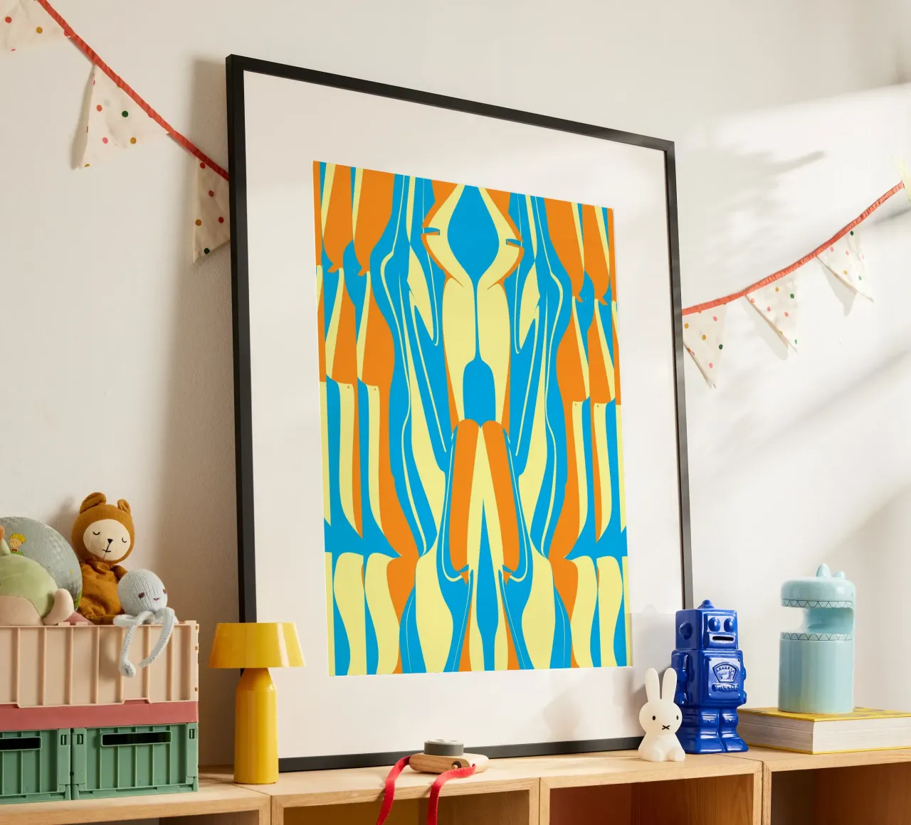 Bizarre Pattern 05 poster with aluminum frame by Little Dean