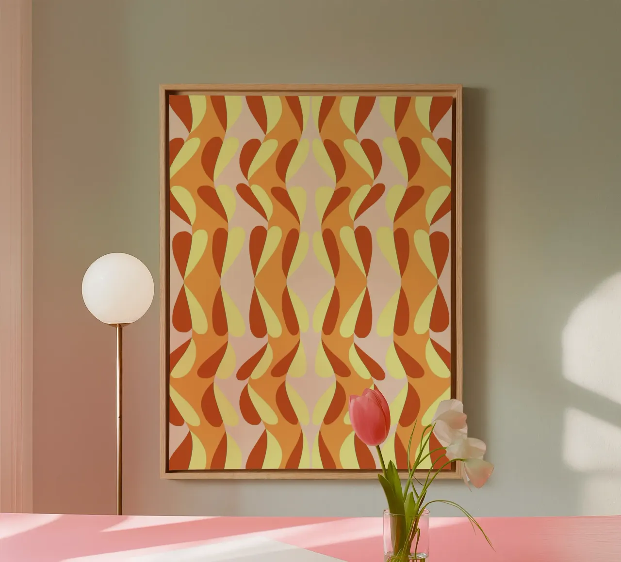 Heart Pattern Bizarre canvas with Floater frame by Little Dean