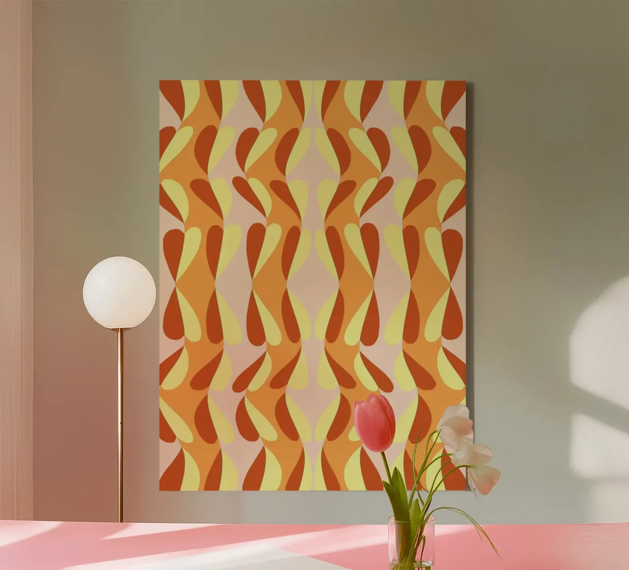 Heart Pattern Bizarre canvas with Floater frame by Little Dean