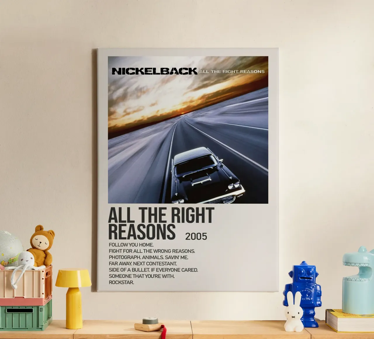 Nickelback All The Right Reasons tela con Cornice a cassetta da Roronoa7