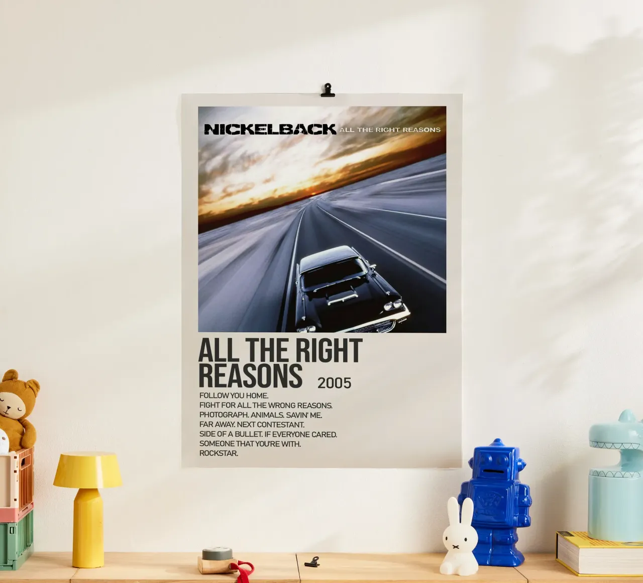 Nickelback All The Right Reasons poster con telaio in plastica da Roronoa7