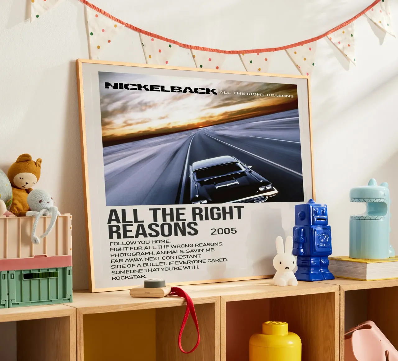 Nickelback All The Right Reasons poster con telaio in plastica da Roronoa7