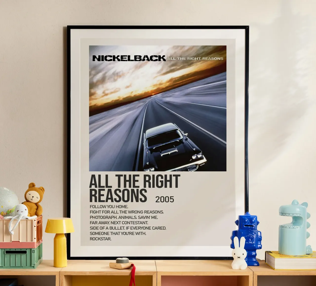Nickelback All The Right Reasons poster con telaio in plastica da Roronoa7