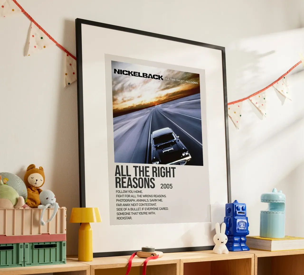 Nickelback All The Right Reasons poster con telaio in plastica da Roronoa7