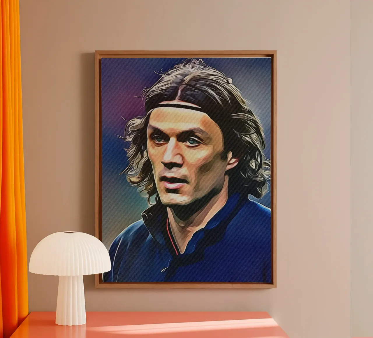 Paolo Maldini tela con Cornice a cassetta da dan band