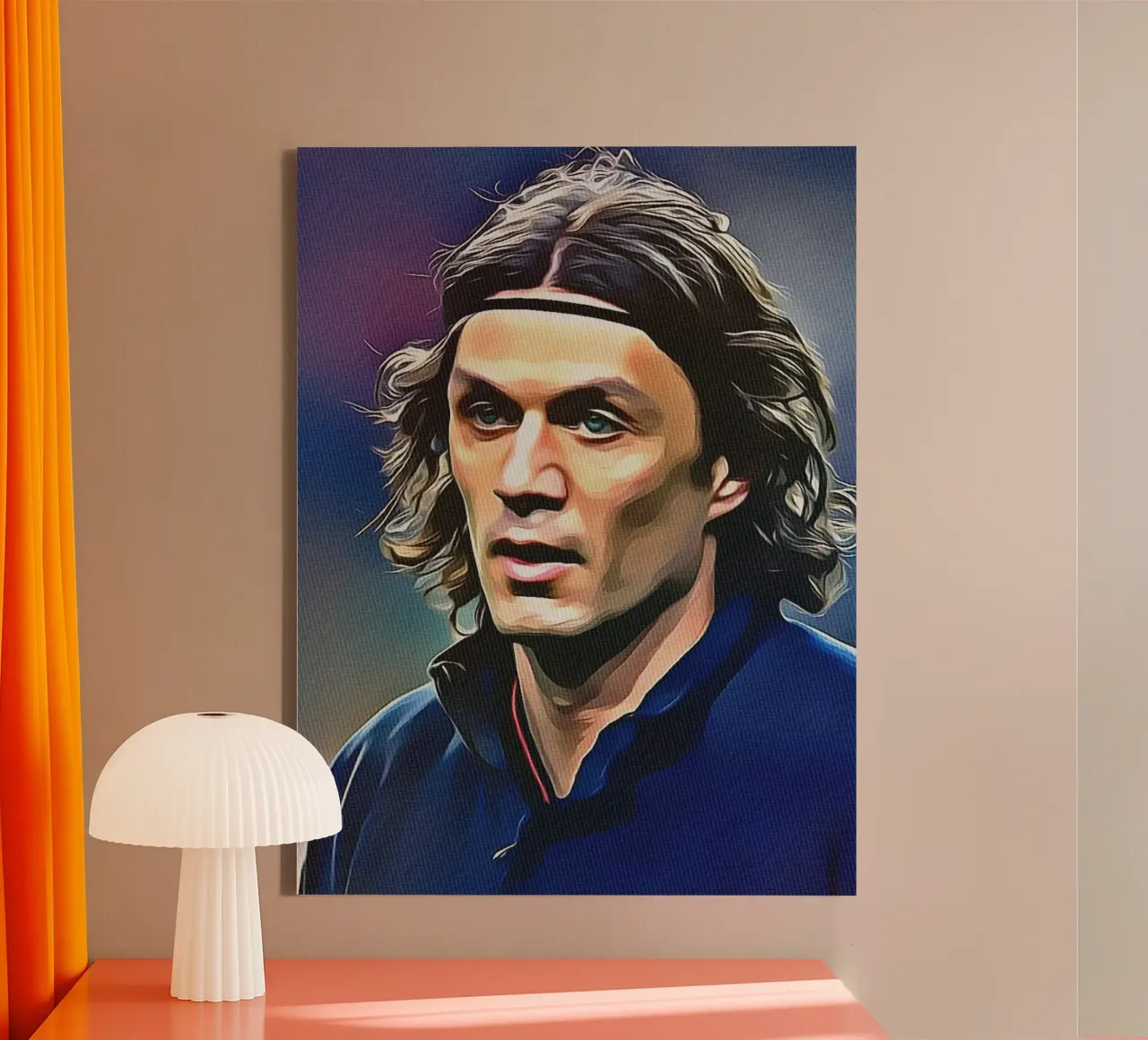 Paolo Maldini tela con Cornice a cassetta da dan band