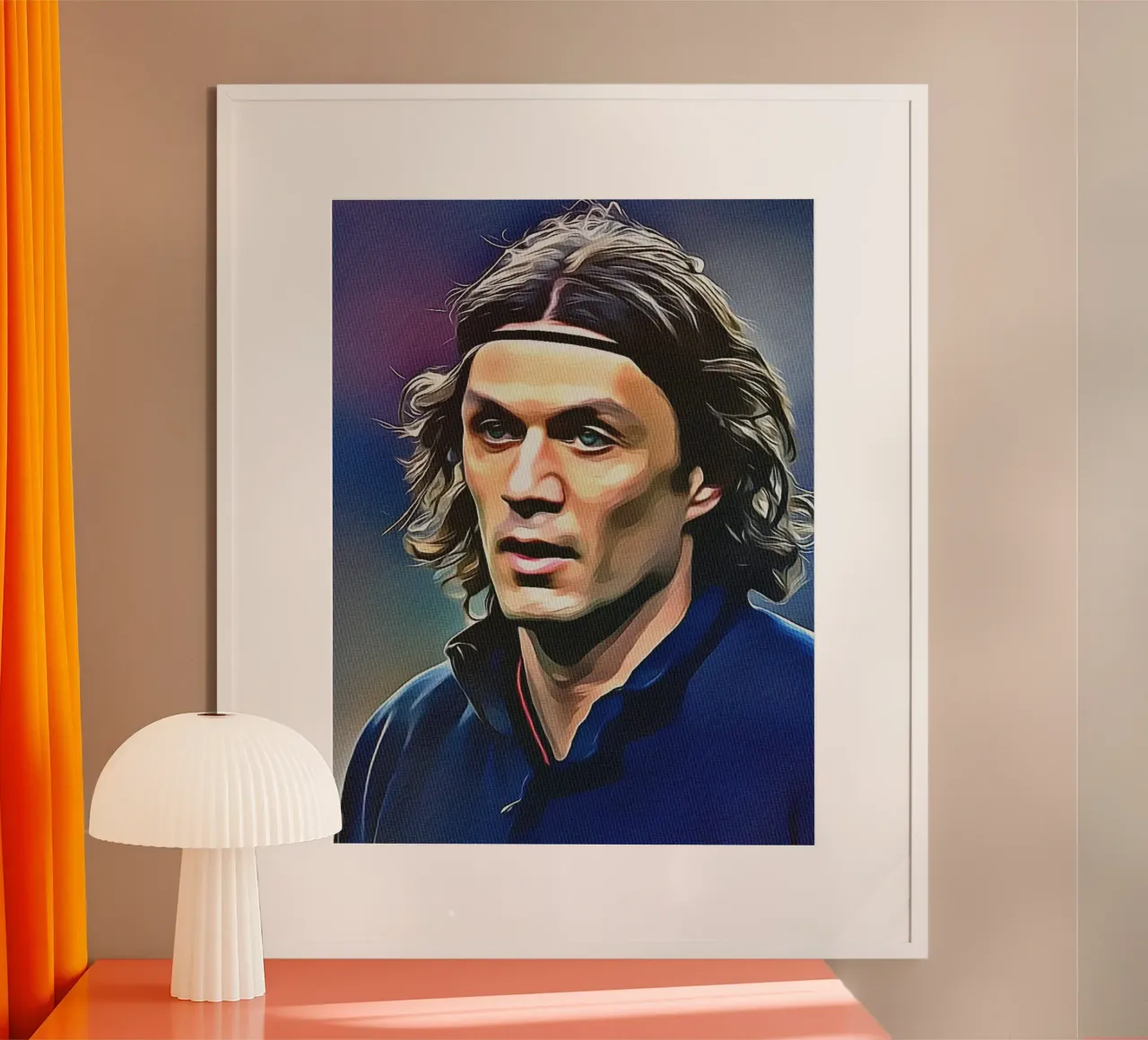 Paolo Maldini poster con telaio in legno da dan band