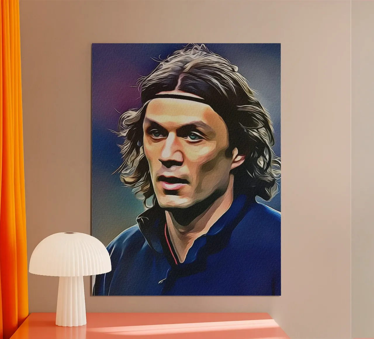 Paolo Maldini poster con telaio in legno da dan band