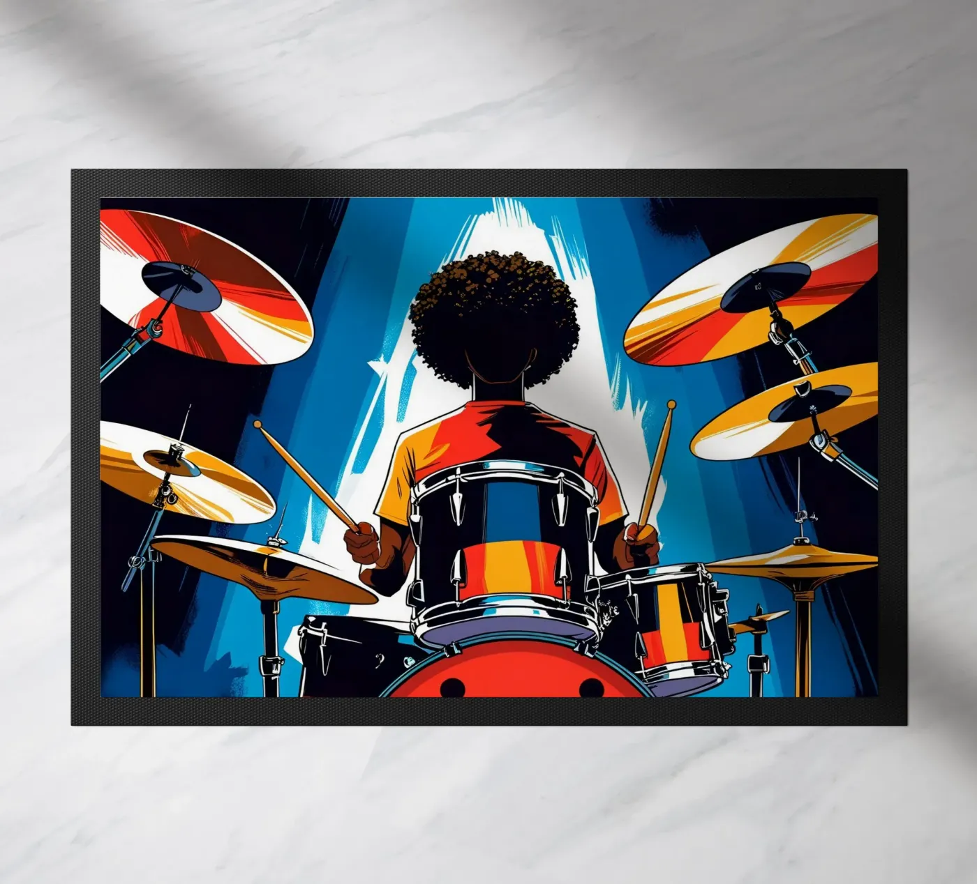 Drummer doormat by Massimo Frascogna