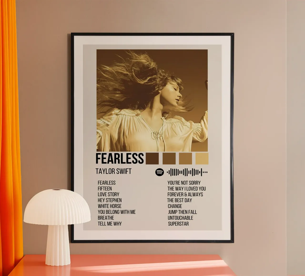Taylor Swift Fearless poster con telaio in alluminio da Roronoa7