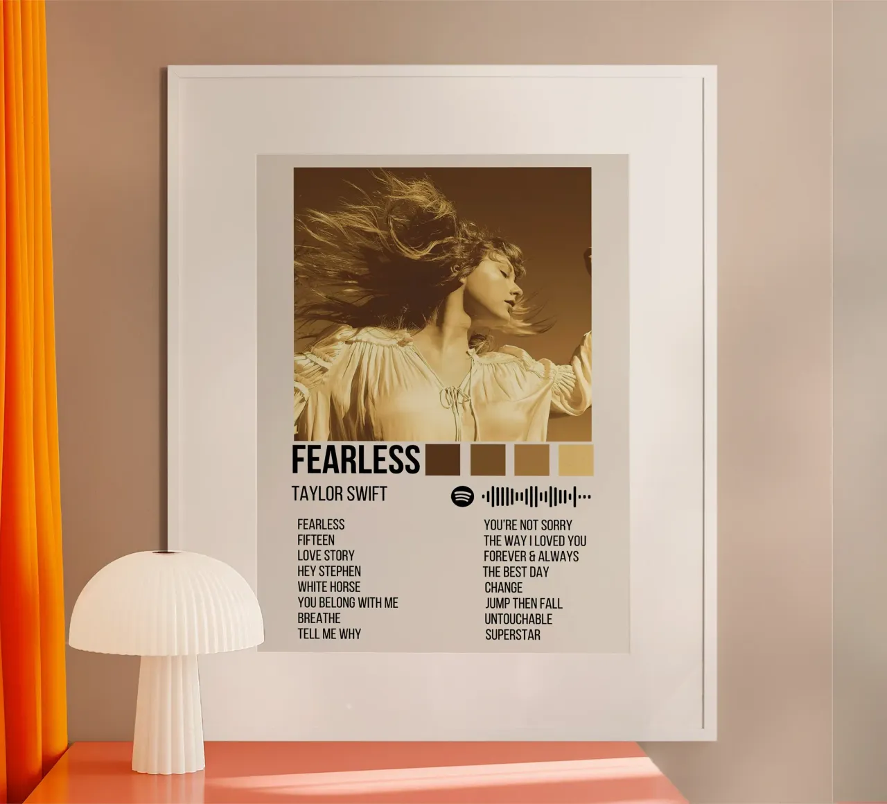 Taylor Swift Fearless poster con telaio in alluminio da Roronoa7