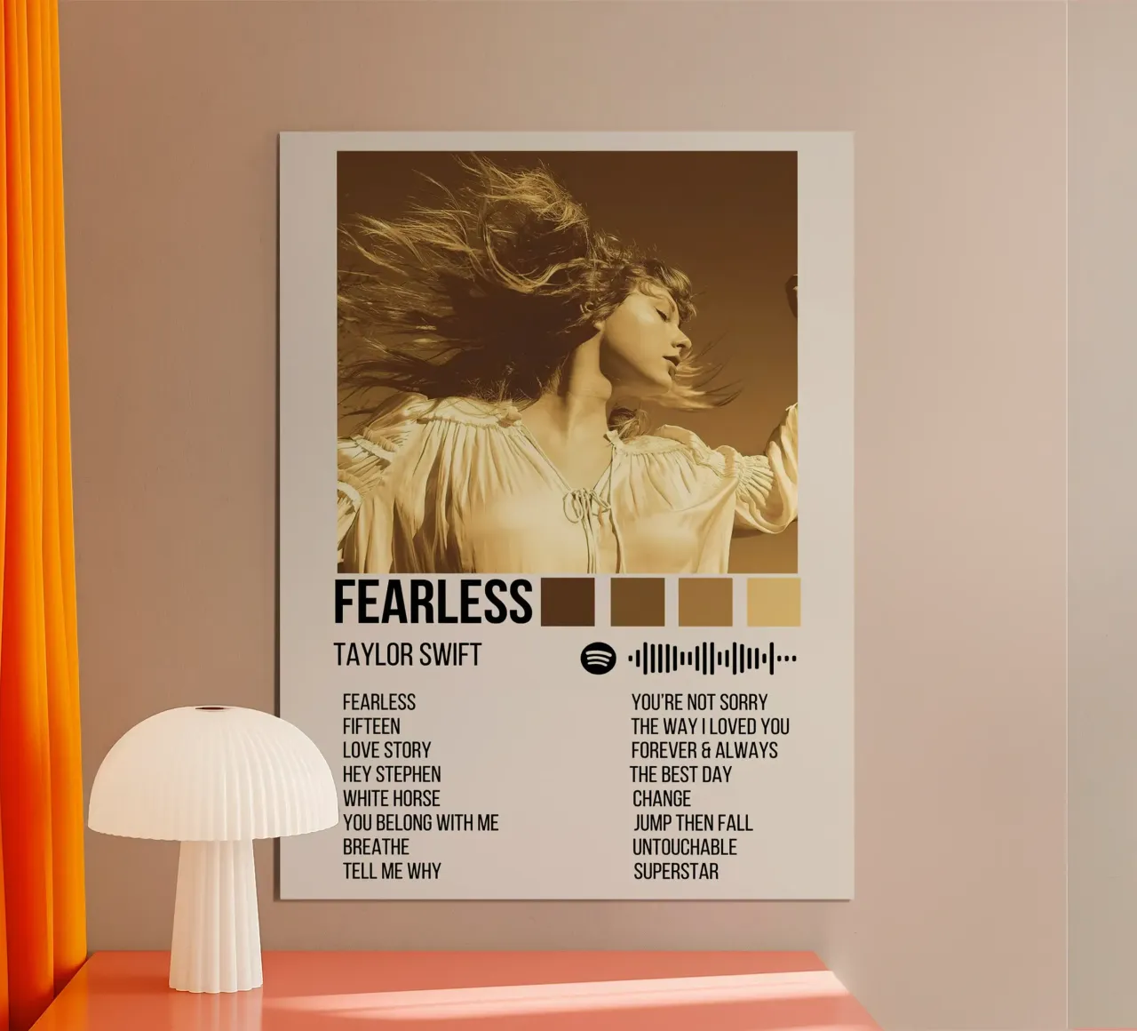 Taylor Swift Fearless poster con telaio in alluminio da Roronoa7