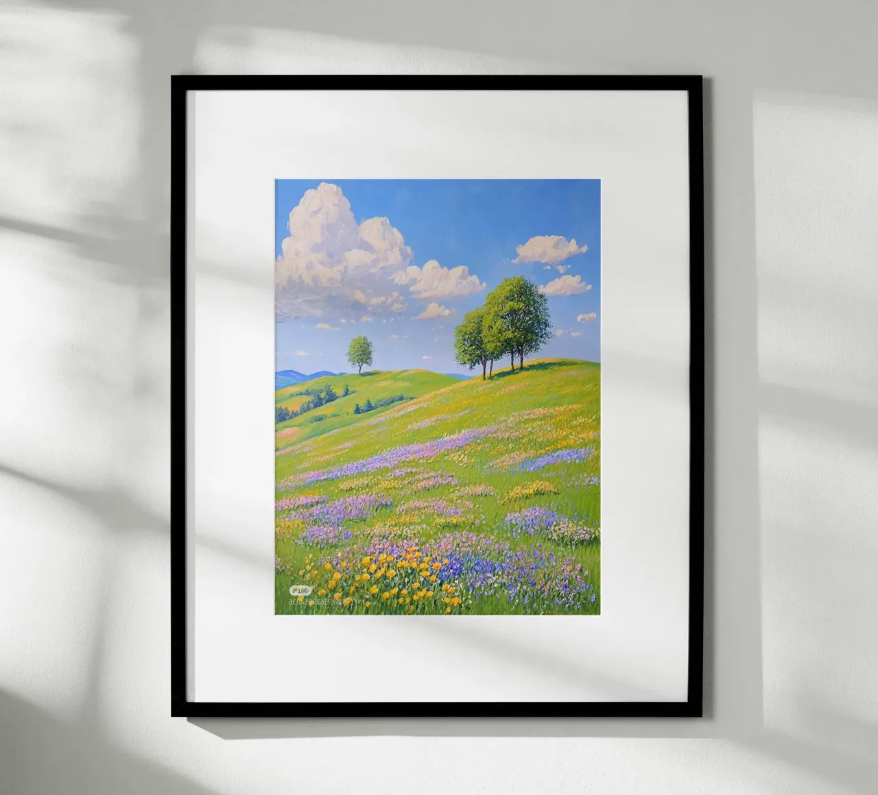 huge hill color grass poster con telaio in legno da lifeline