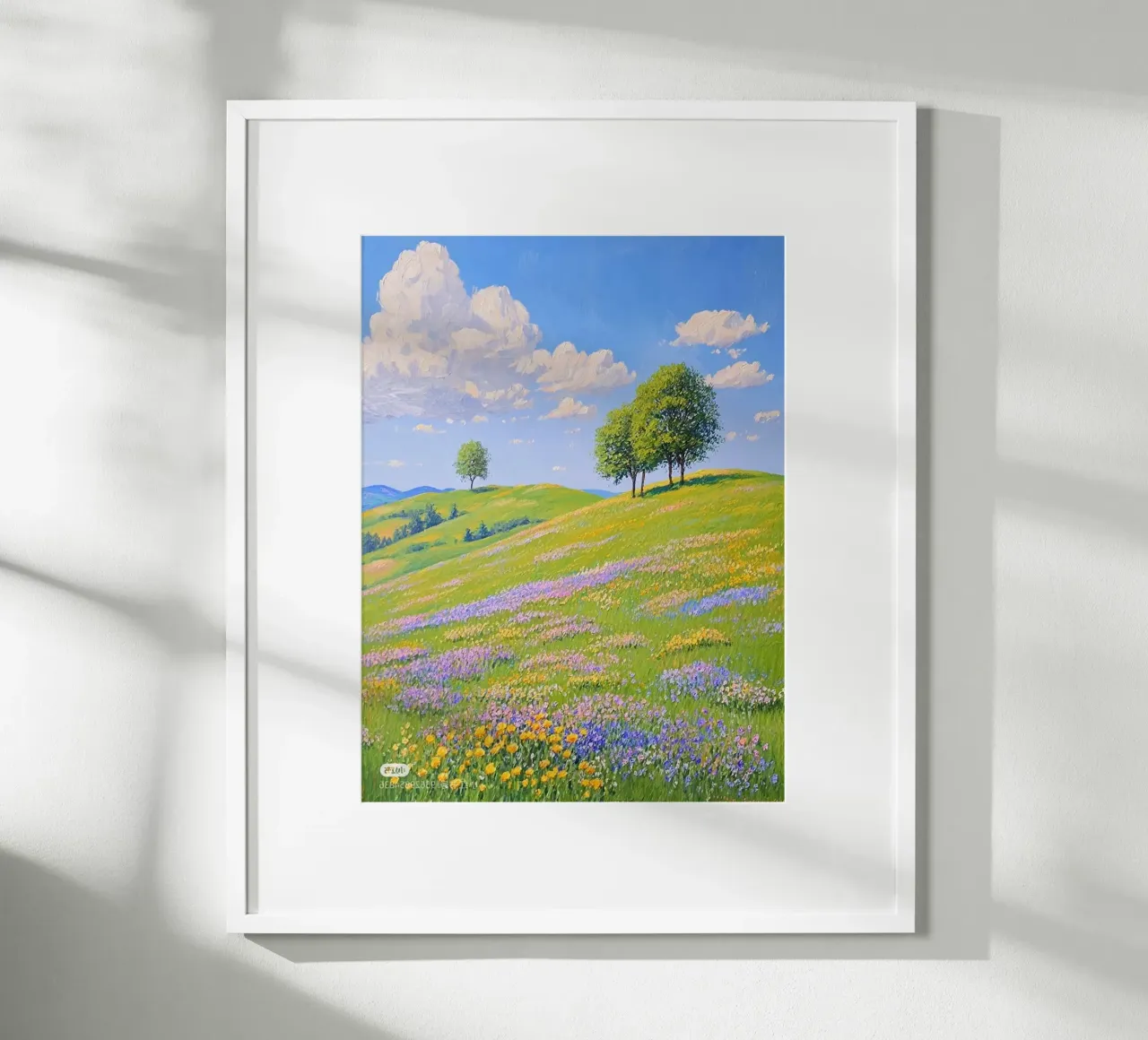 huge hill color grass poster con telaio in legno da lifeline