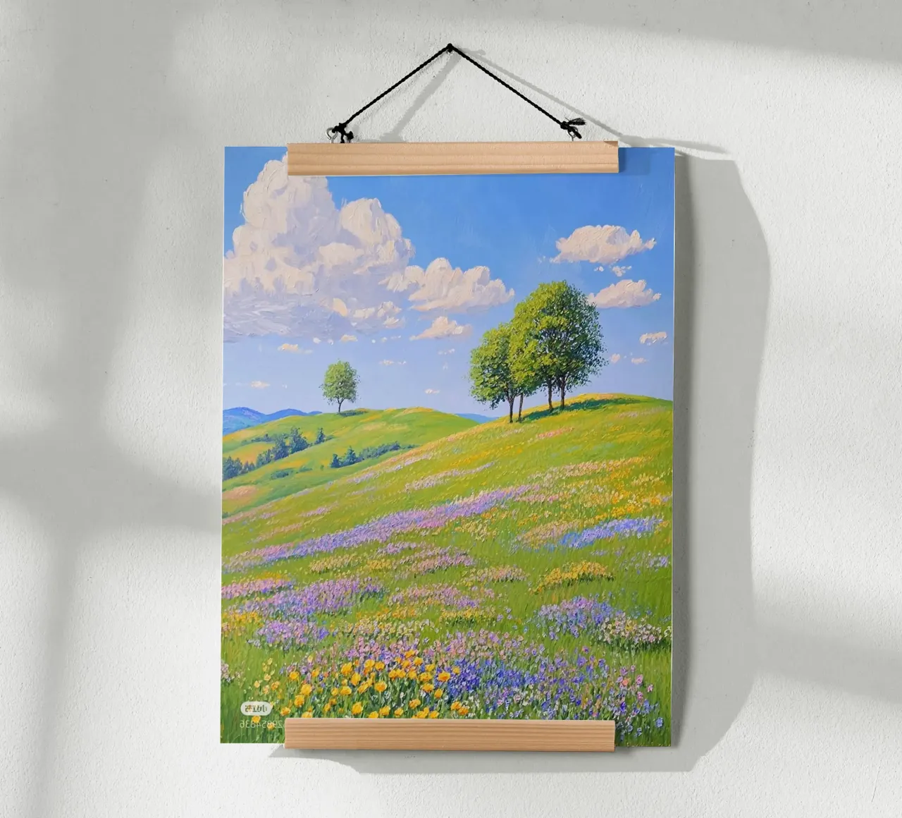 huge hill color grass poster con telaio in legno da lifeline