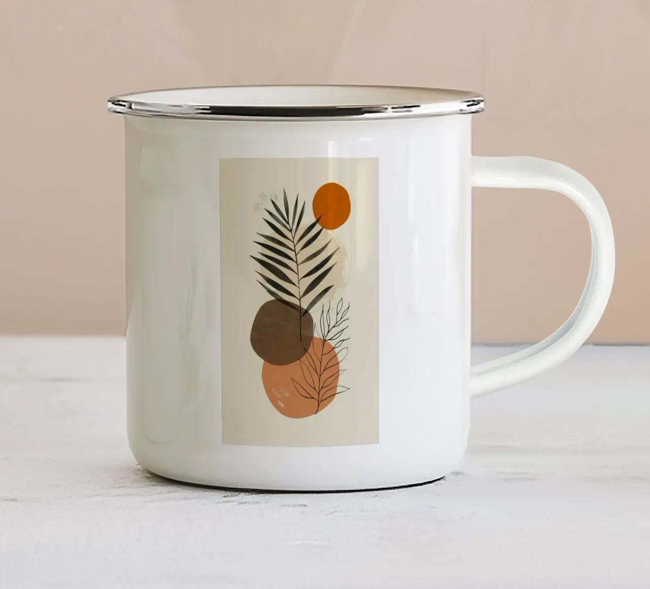 shape minimal branch leaf tazza in smalto da miracle