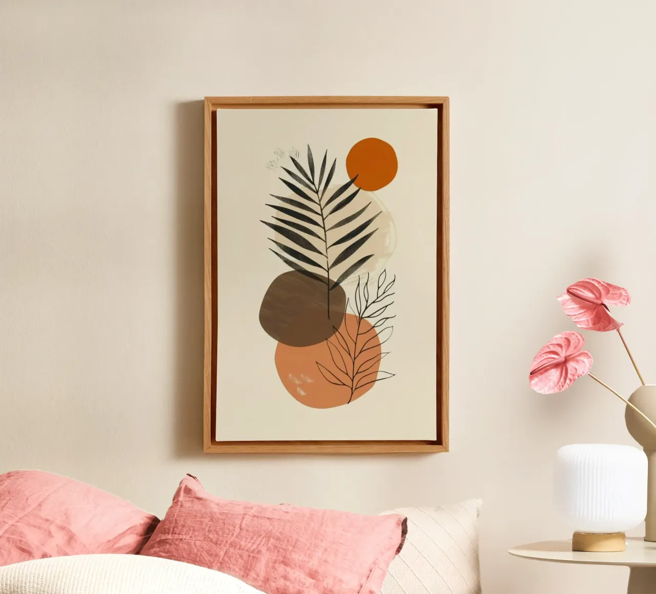 shape minimal branch leaf canvas met Baklijst van miracle