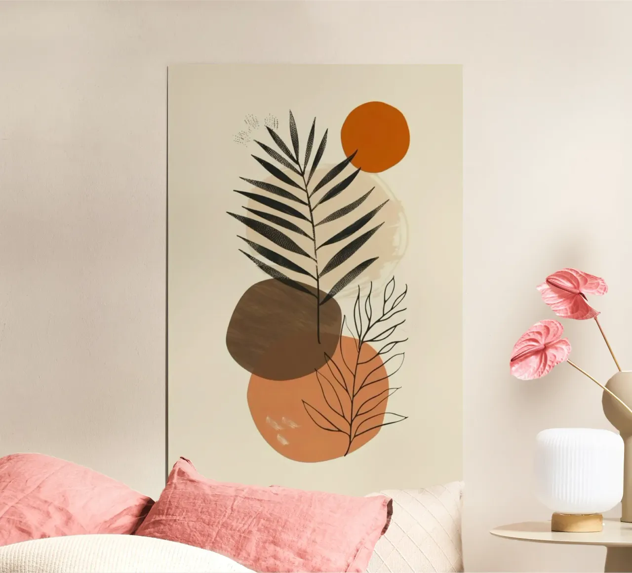 shape minimal branch leaf poster con telaio in plastica da miracle