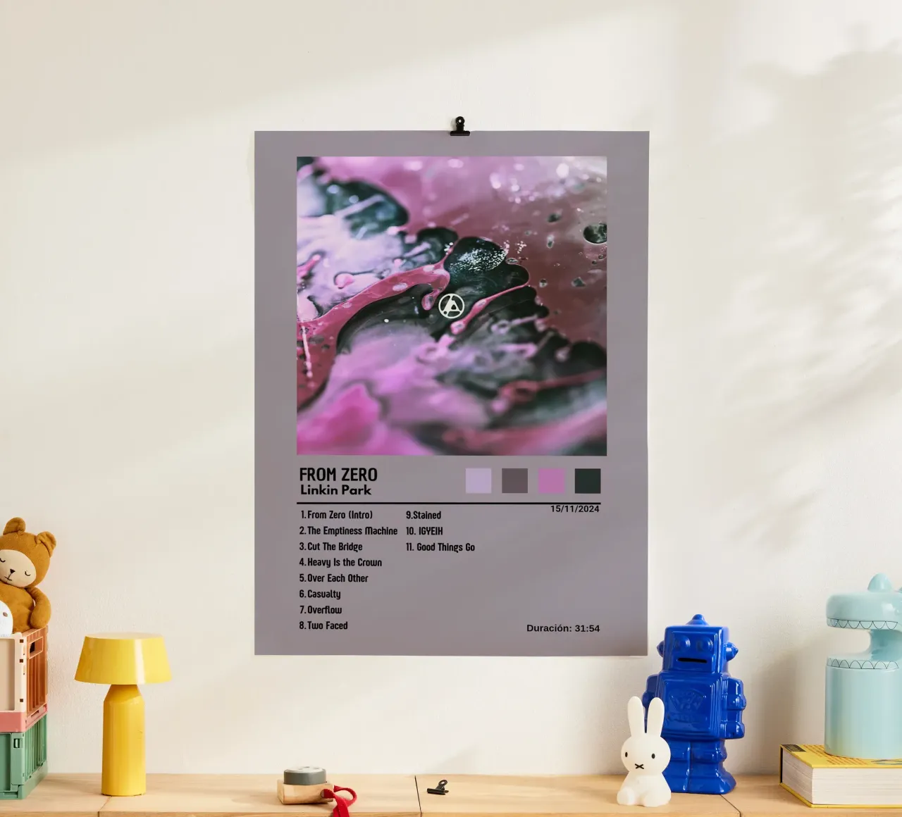 Linkin Park From Zero poster con telaio in alluminio da Roronoa7