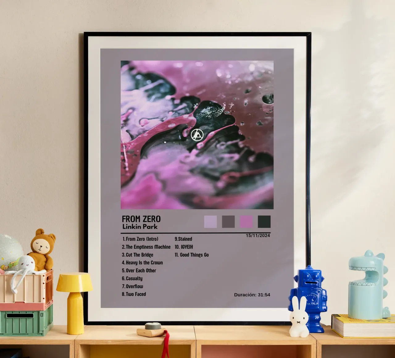 Linkin Park From Zero poster con telaio in alluminio da Roronoa7