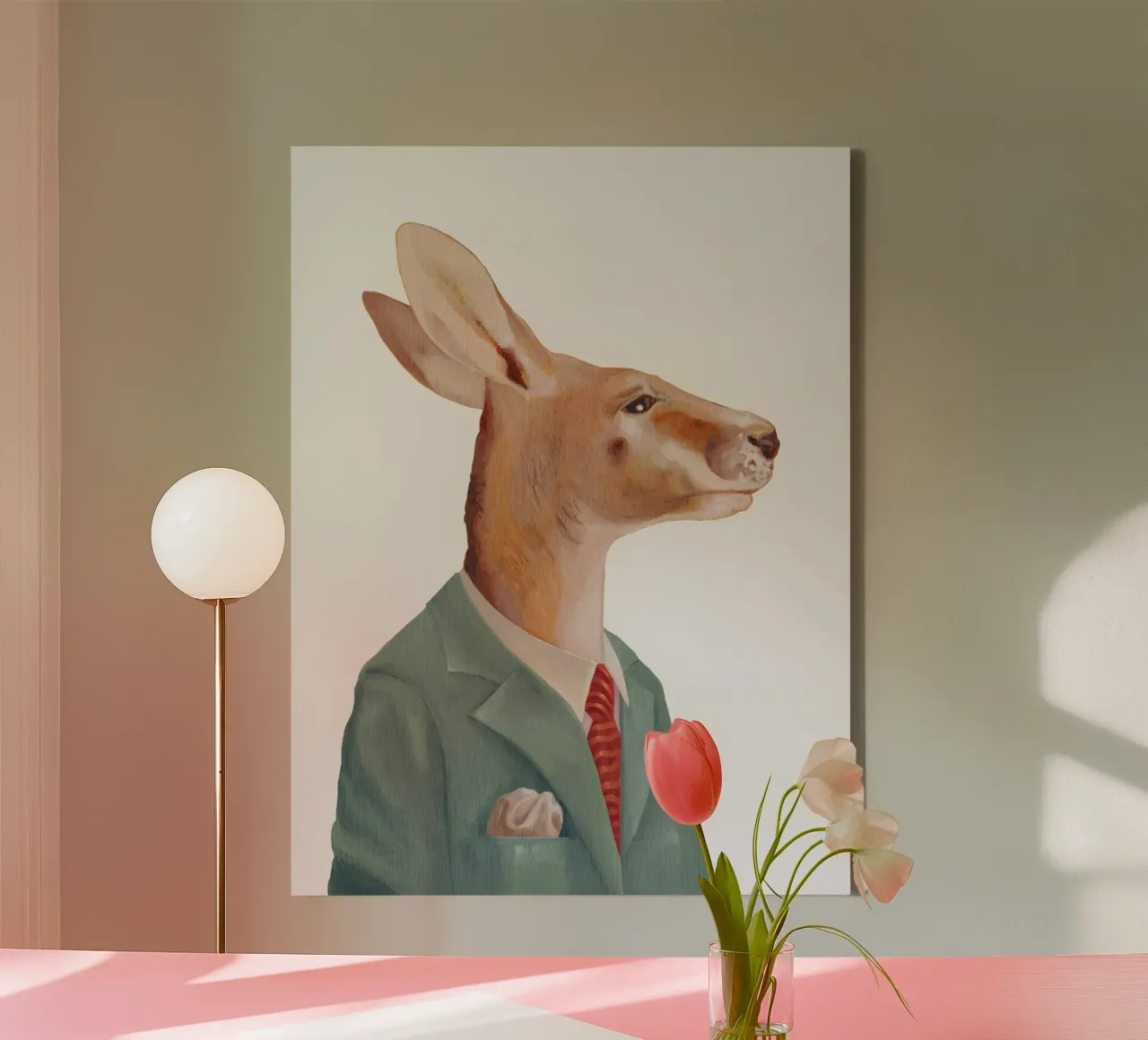 Mr Kangaroo Man canvas by Animal Crew