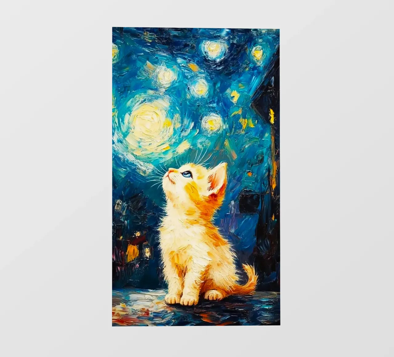 cat chill with moon and star pellicola backlit da lifeline