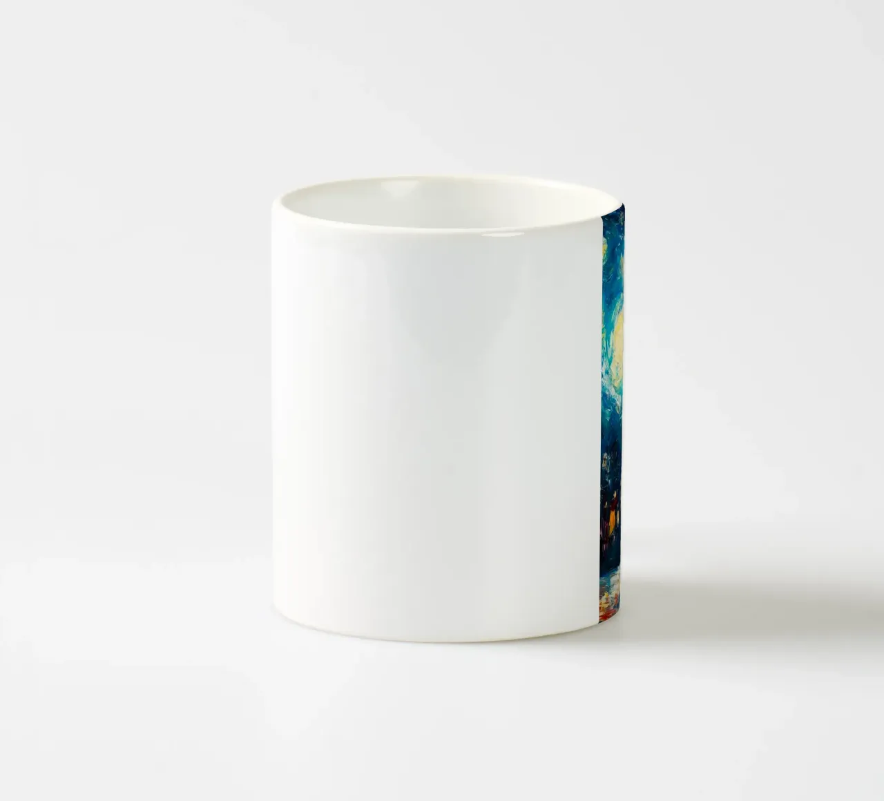cat chill with moon and star tazza in ceramica da lifeline