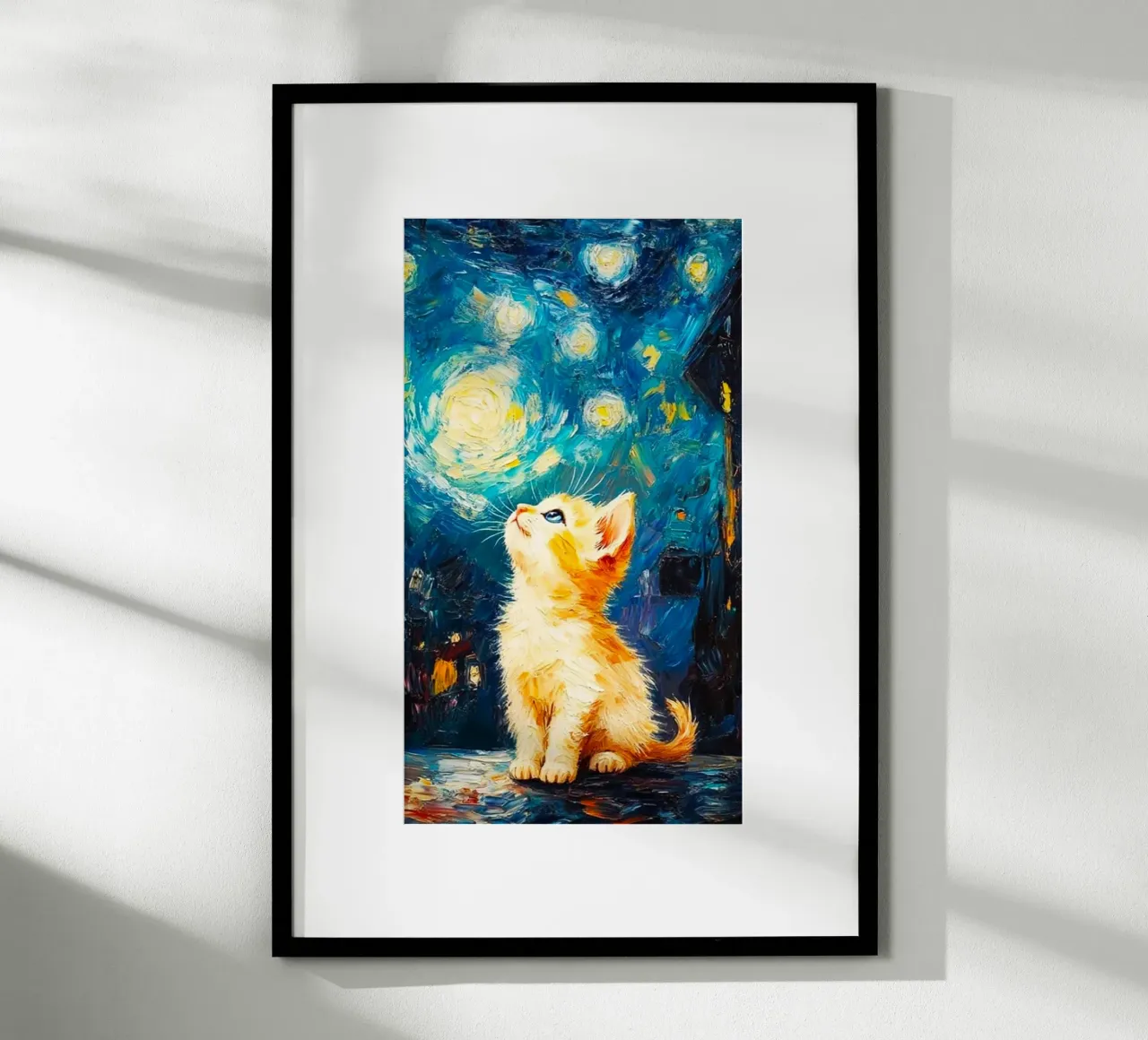 cat chill with moon and star poster da lifeline