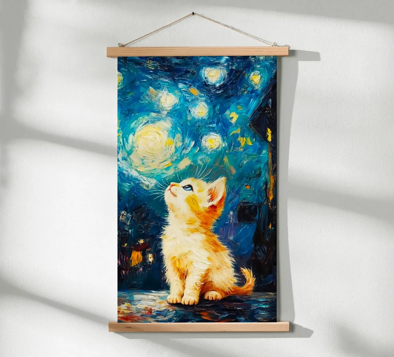 cat chill with moon and star poster da lifeline