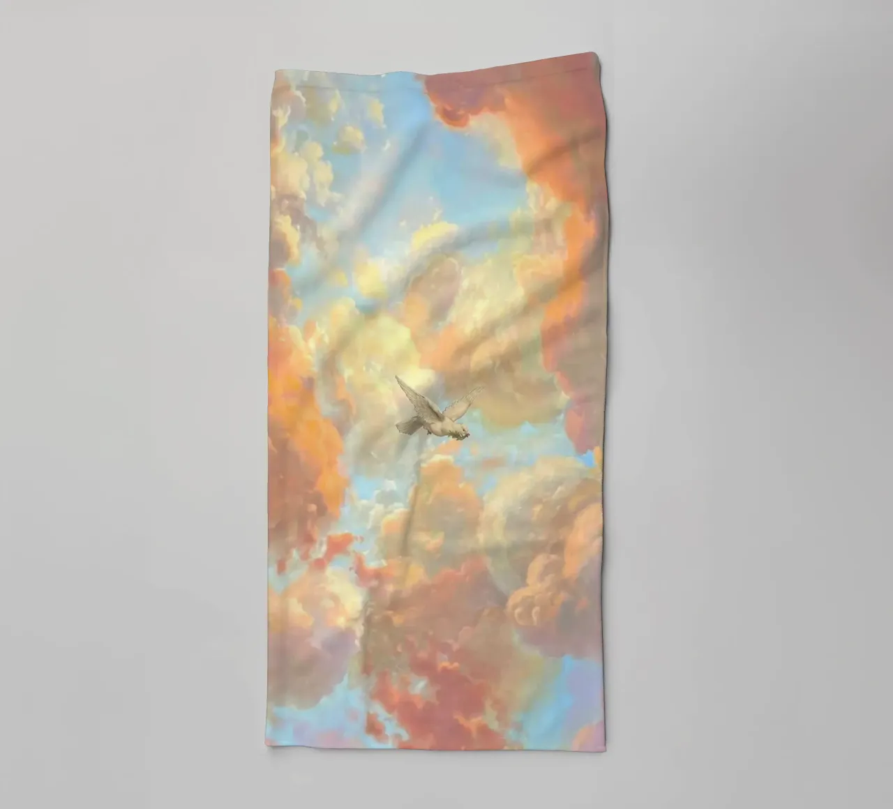 posture bird in cloud asciugamano da bagno da lifeline