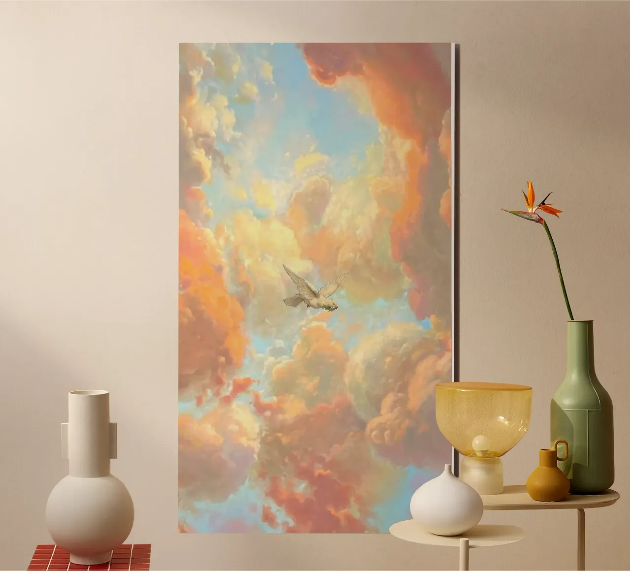 posture bird in cloud alluminio dibond da lifeline