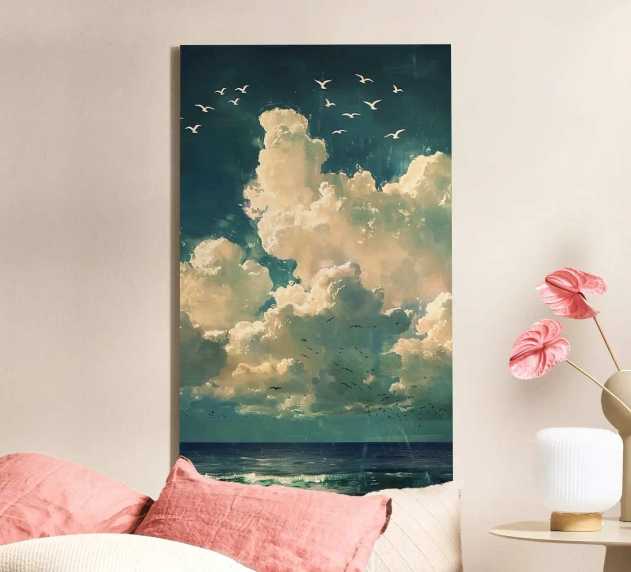 light bright cloud tela con Cornice a cassetta da lifeline