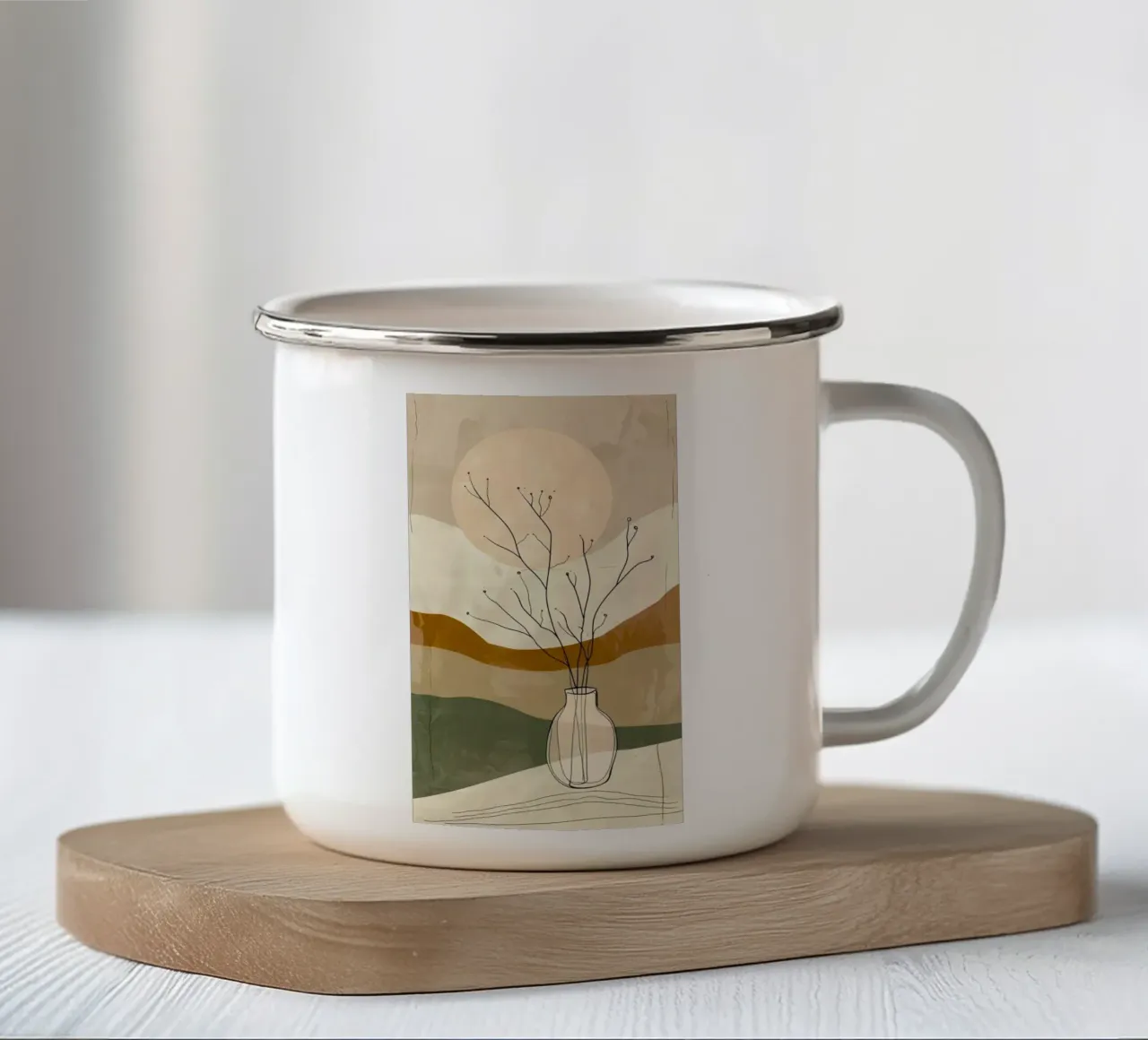 line branch bottle tazza in smalto da lifeline