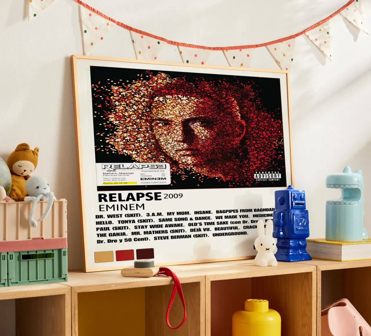 Eminem Relapse poster con telaio in alluminio da Roronoa7