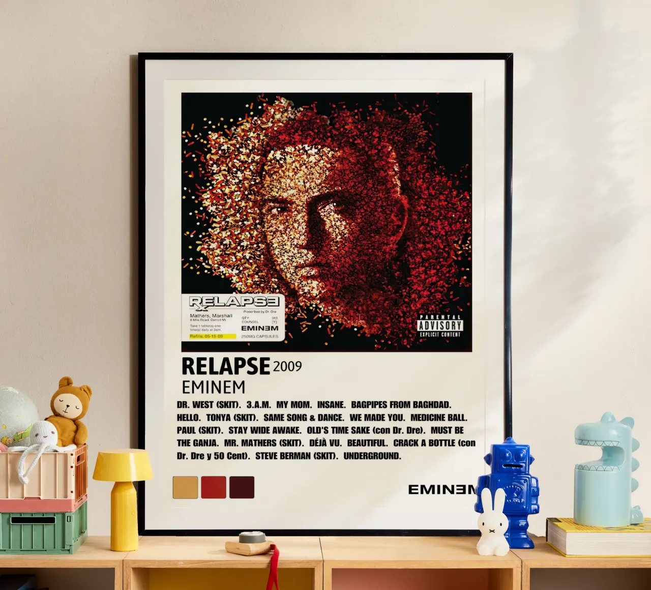 Eminem Relapse poster con telaio in alluminio da Roronoa7