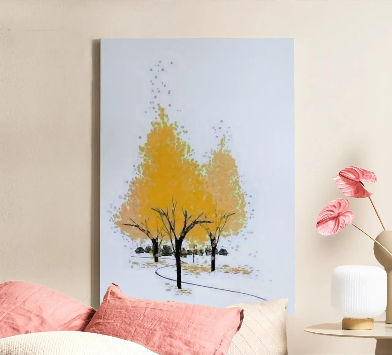 yellow shadow tree tela con Cornice a cassetta da miracle