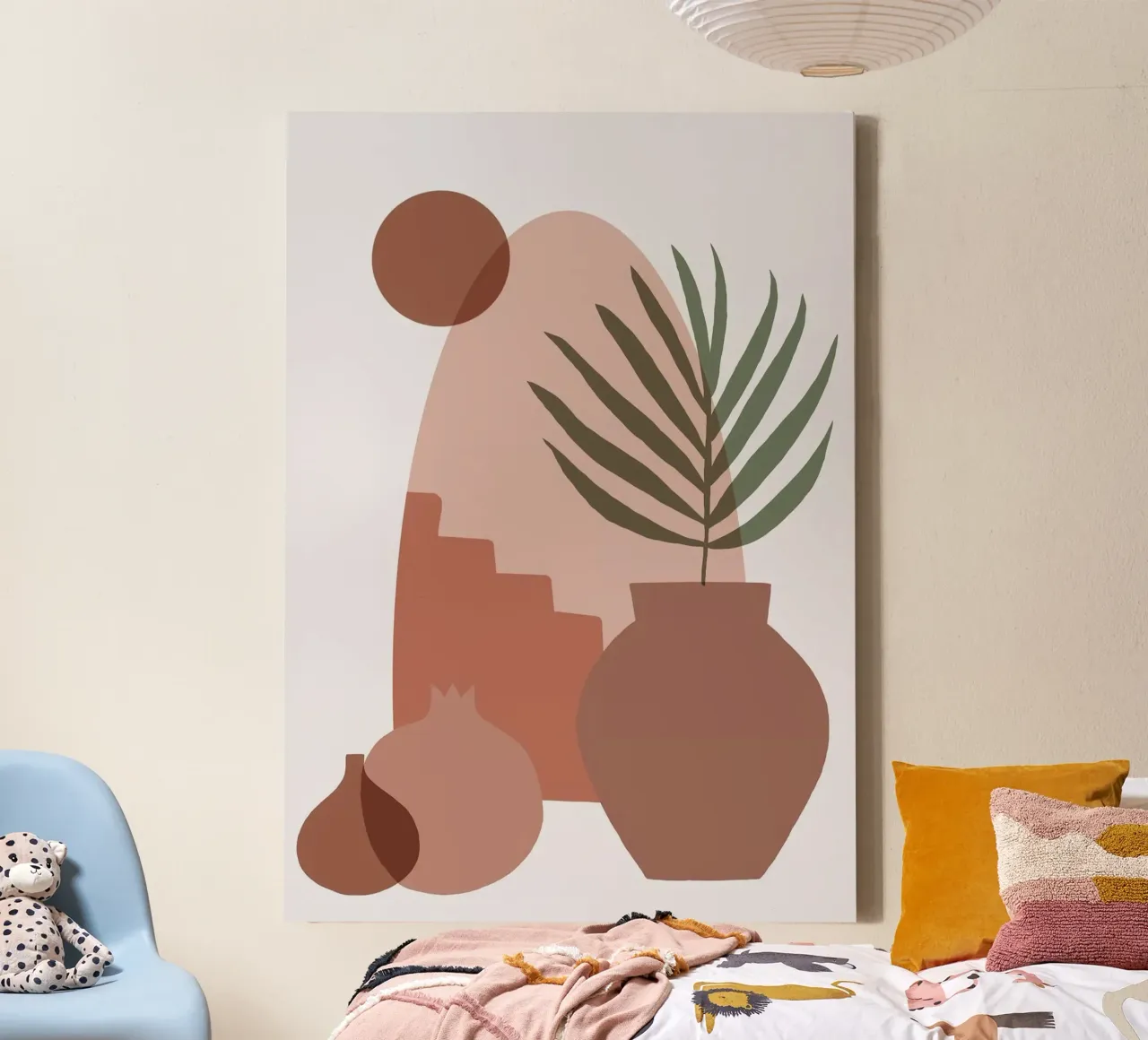 brown vase shape tela con Cornice a cassetta da lifeline