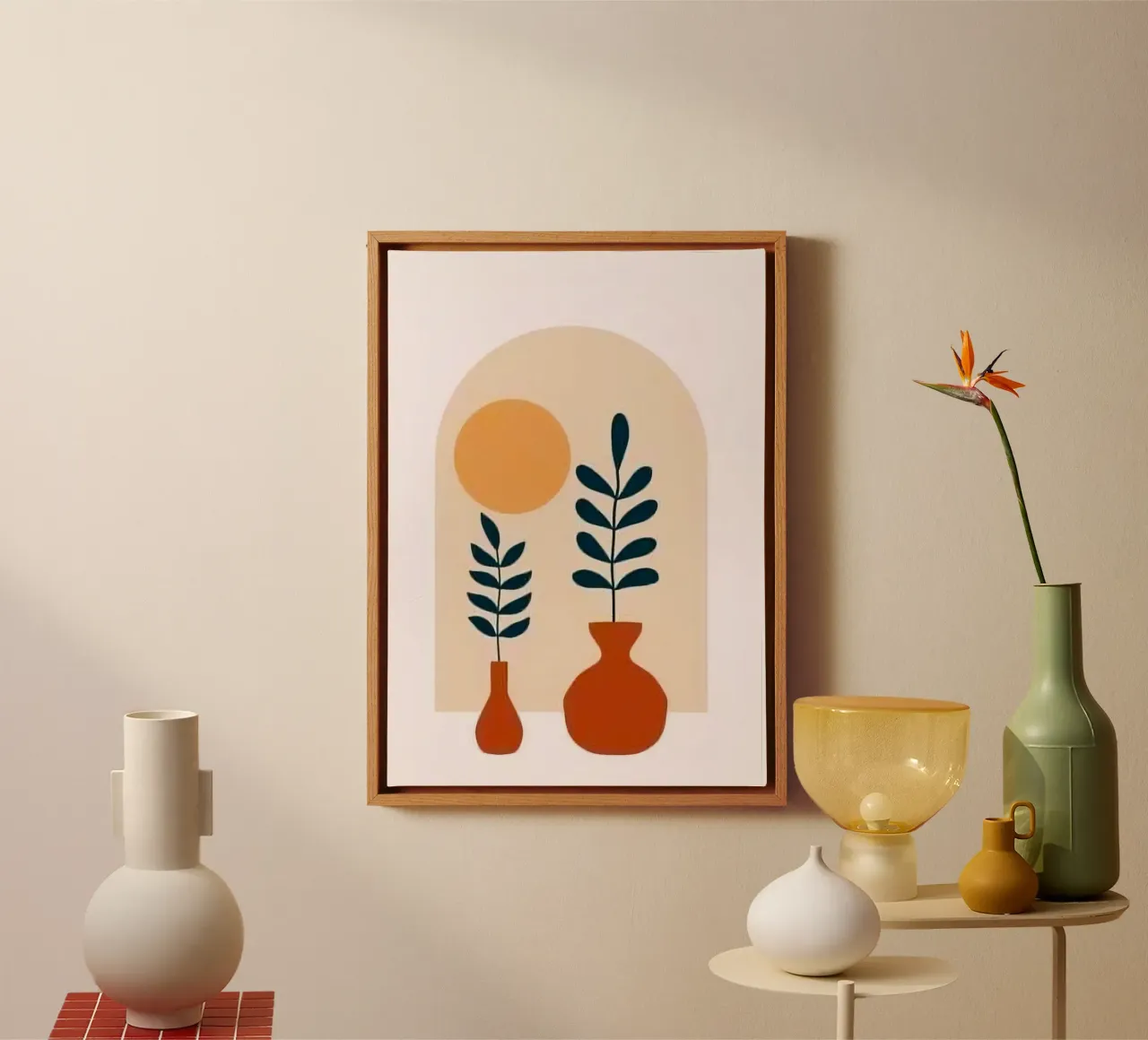 branch vase window tela con Cornice a cassetta da miracle