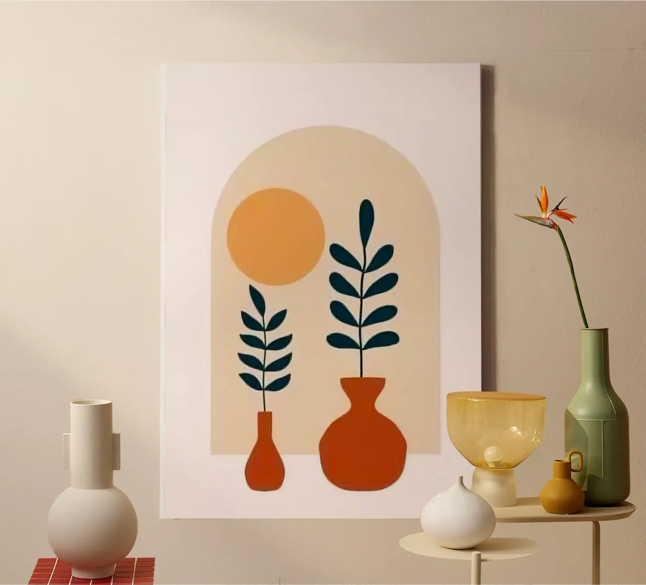 branch vase window tela con Cornice a cassetta da miracle