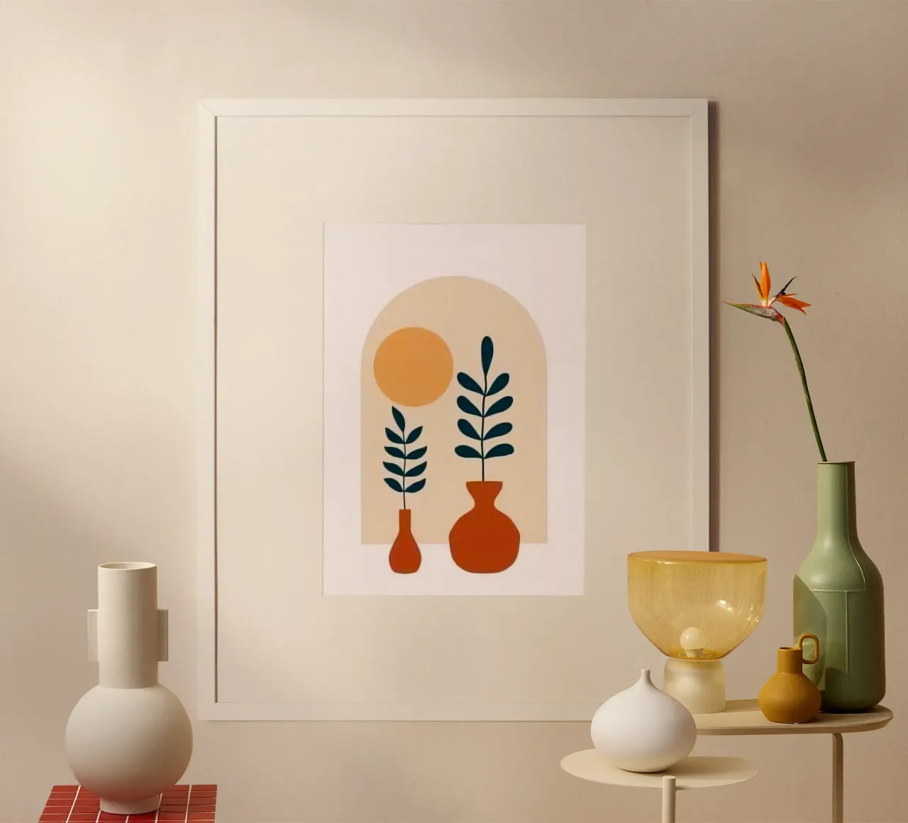 branch vase window poster con telaio in plastica da miracle