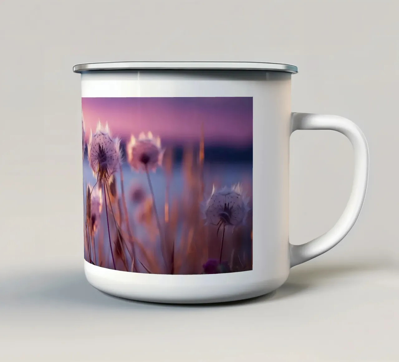 Dandelion At Sunset tazza in smalto da treechild