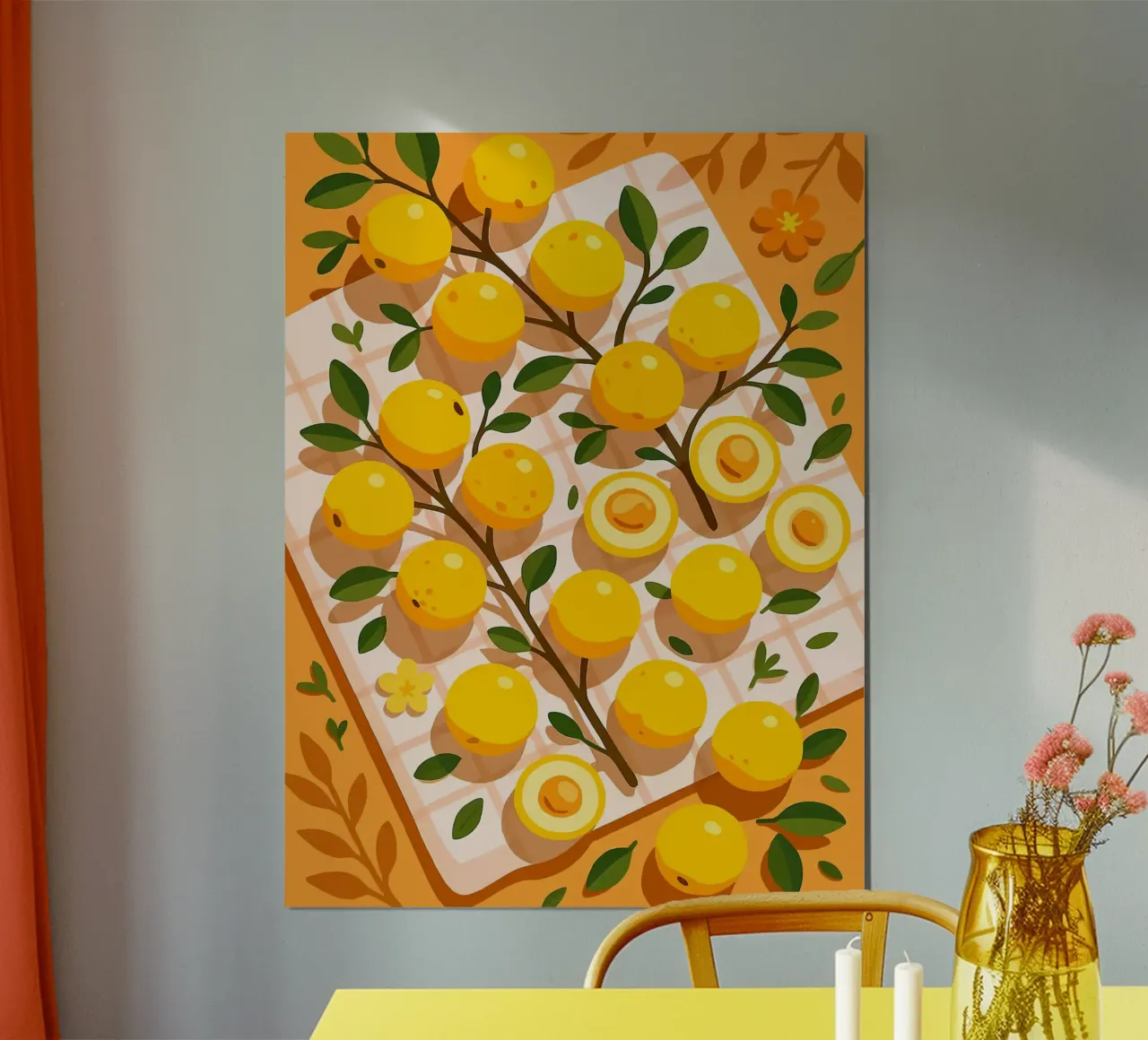 Nance - Una tavola stilizzata poster con telaio in legno da Henry Singh