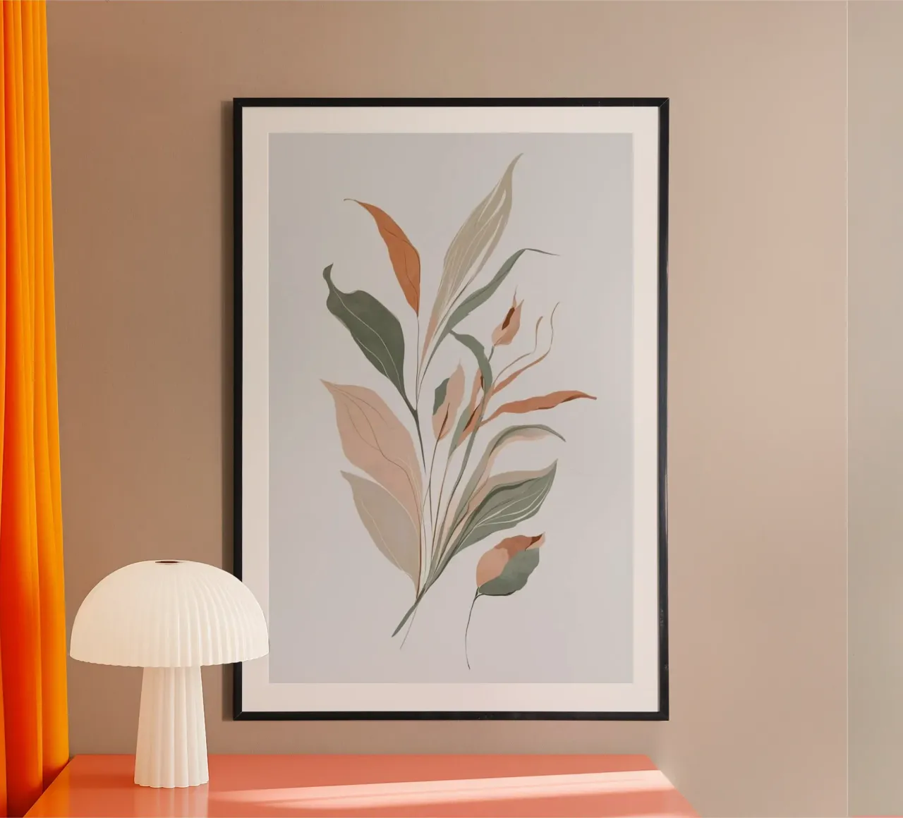 long leaf and big leaf poster con telaio in plastica da hamily